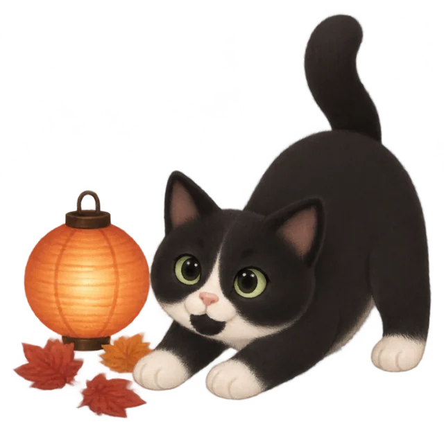 Example: Pepper the cat with fire props, an element sticker